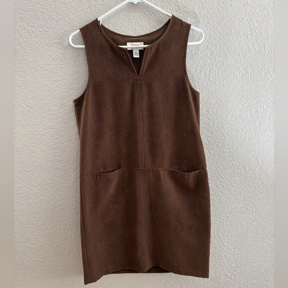 Talbots Vintage Brown V-Neck Sheath Dress Size 6 Petites - Picture 1 of 6